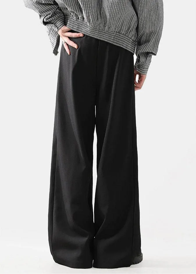 Pleated Wide-Leg Trousers with Stitch Detail