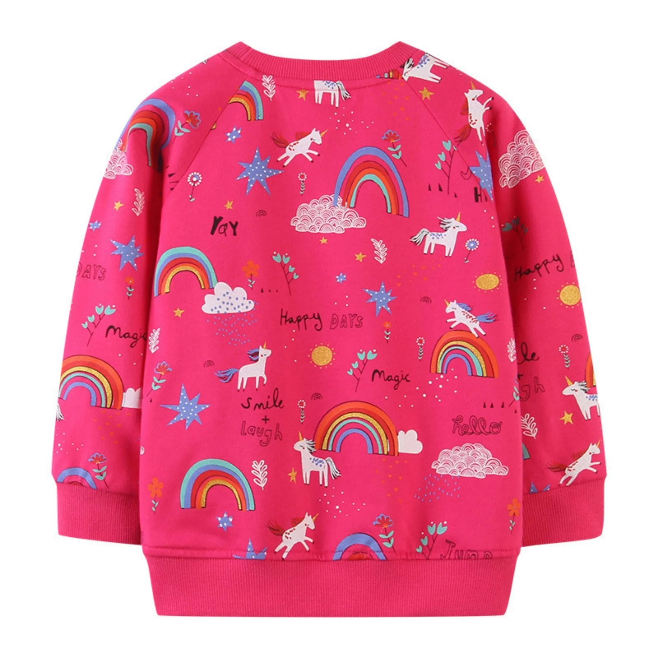 Rainbow collection girls sweatshirt ,Pink