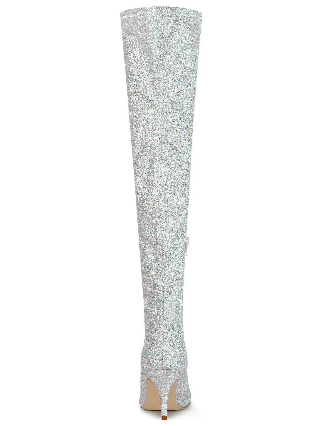 Silver Stylish Glitter Over The Knee Boots