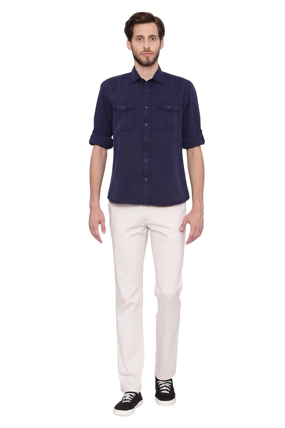 Slim Fit Garment Dyed Twill Shirt