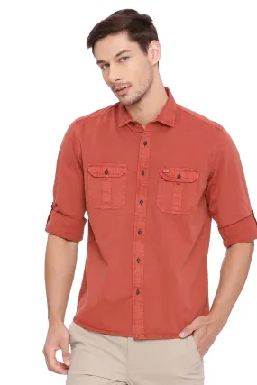 Slim Fit Garment Dyed Twill Shirt