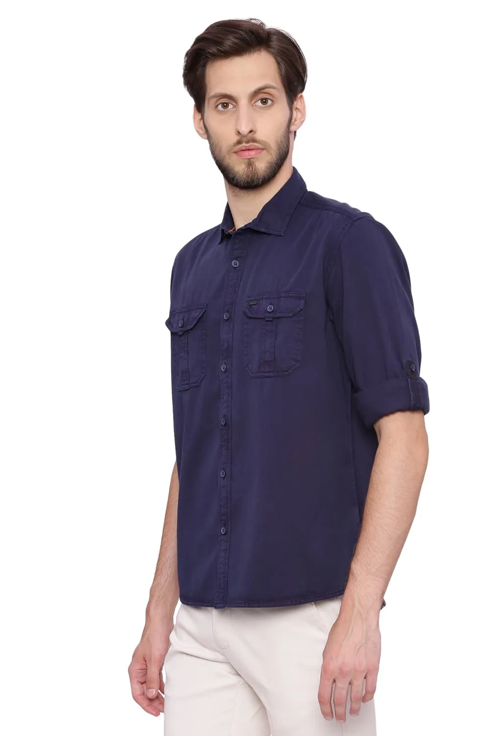 Slim Fit Garment Dyed Twill Shirt