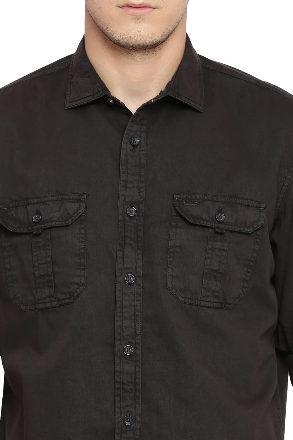 Slim Fit Garment Dyed Twill Shirt