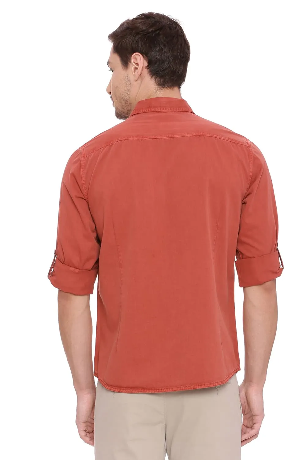 Slim Fit Garment Dyed Twill Shirt