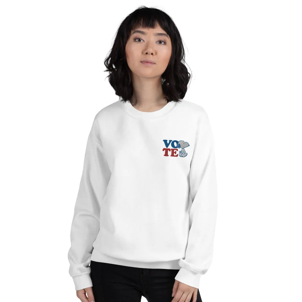 Snoopy Vote Embroidered Adult Sweatshirt