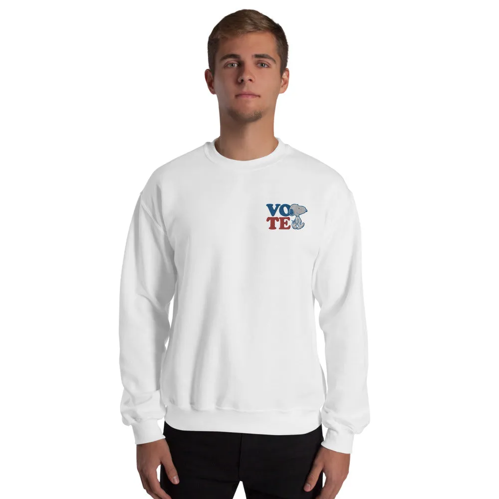 Snoopy Vote Embroidered Adult Sweatshirt