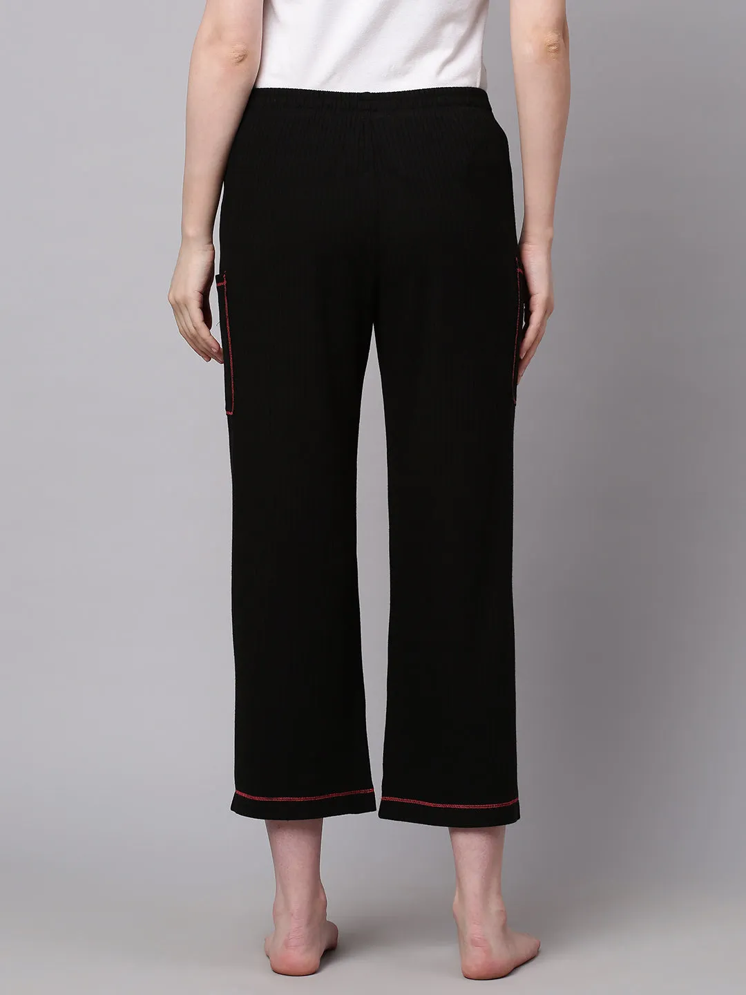 Solid Ribbed Lounge Pants