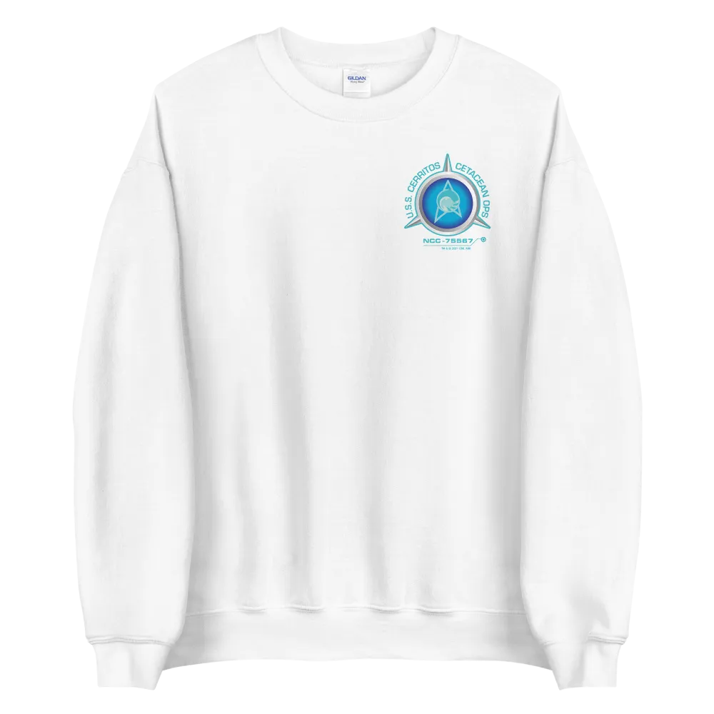 Star Trek: Lower Decks Cetacean Ops Delta Small Logo  Fleece Crewneck Sweatshirt