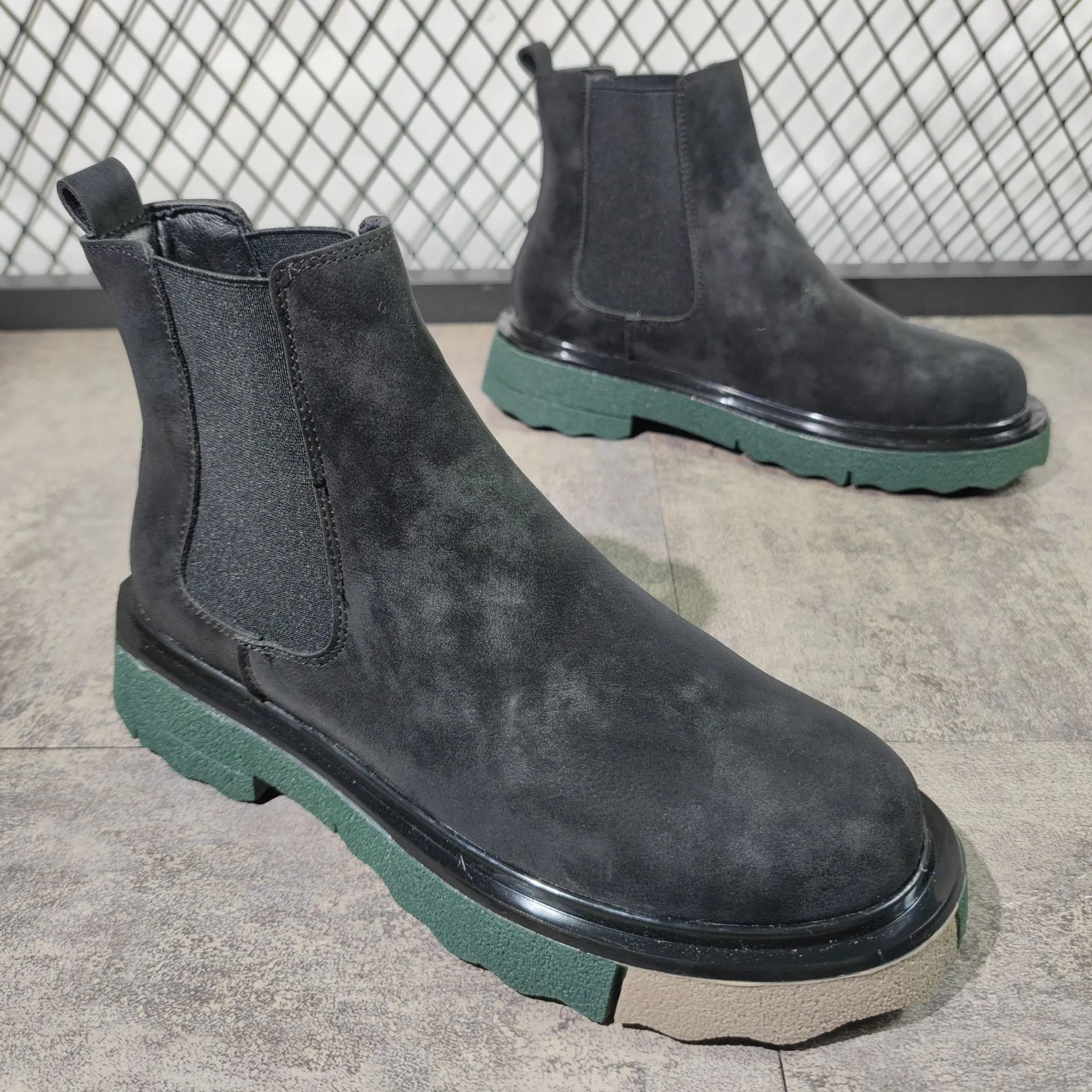 Stylish Velvet Chelsea Boots