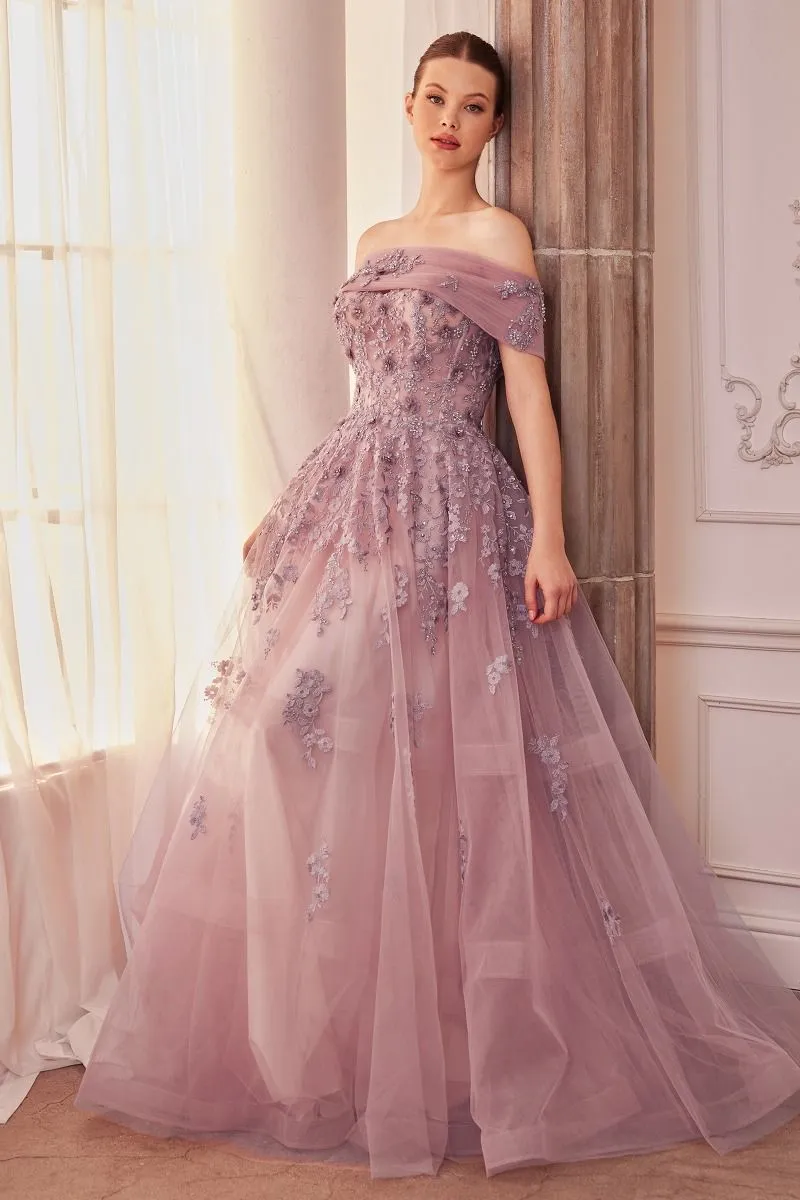 Tegal | Strapless Off The Shoulder Ball Gown | Andrea & Leo Couture A1348