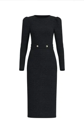 TIMELESS BOAT-NECKLINE DRESS IN BLACK