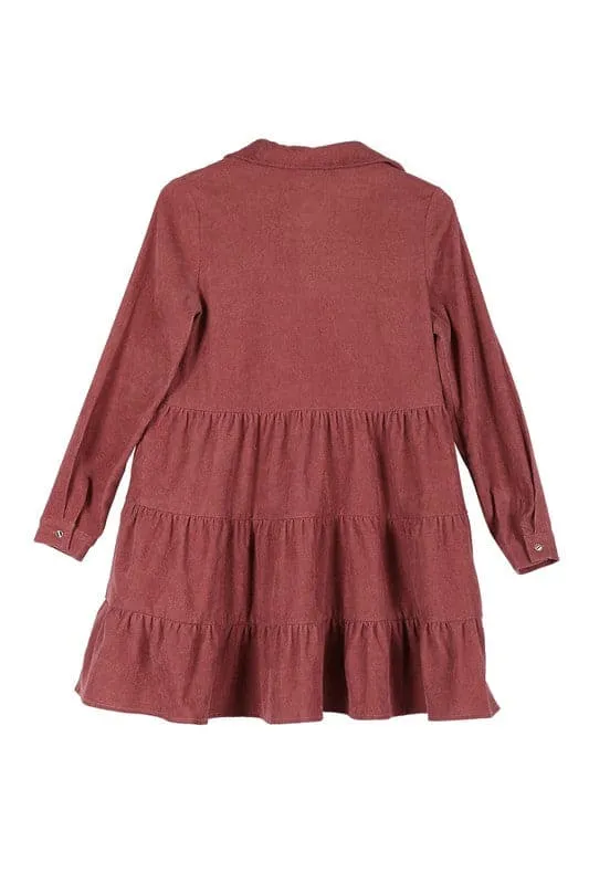 Timeless Corduroy Tiered Mini Dress