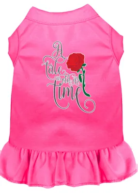 Timeless Tale Screen Print Dog Dress Bright Pink Sm