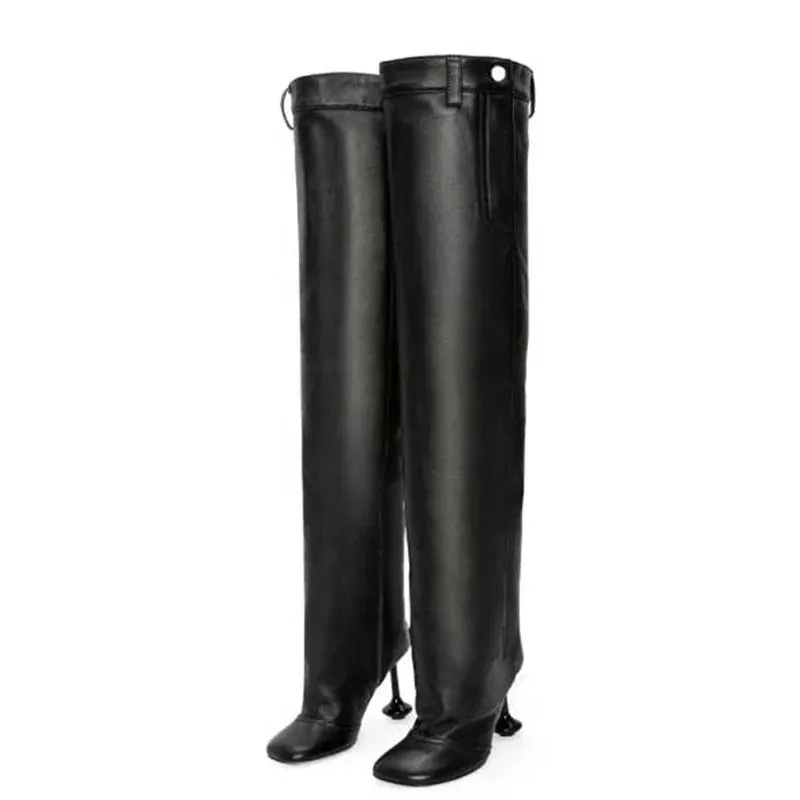 Trend4us Women's Stylish Western Slouchy High Heels Boots