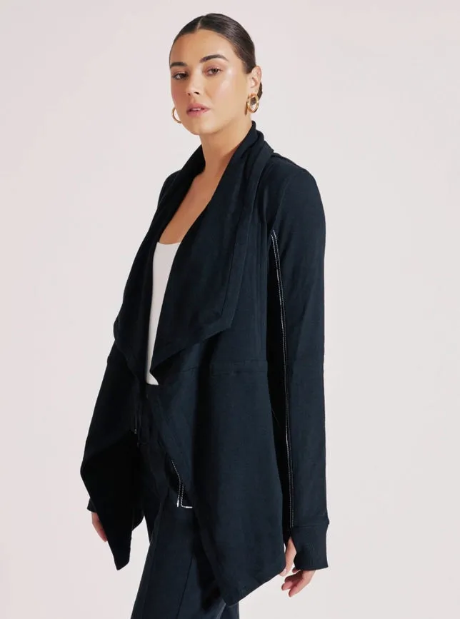 Yolo Drape Front Jacket BLACK