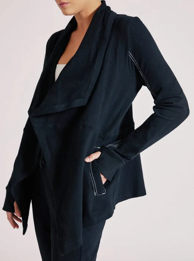 Yolo Drape Front Jacket BLACK